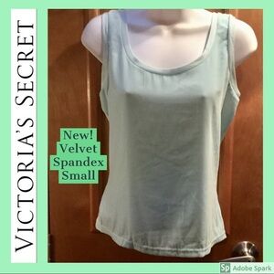 New! 💚 Velvet 💚 Spandex Light Mint Green Victoria’s Secret Scoop Neck Tank